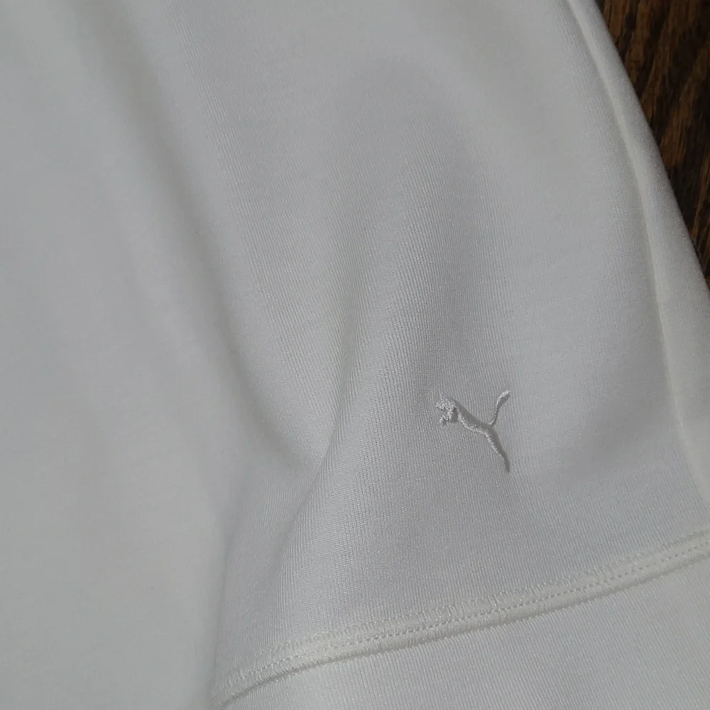 Mens Puma Cloudspun Off-White Quarter Zip-Up Pullover size Lg - Picture 7 of 7